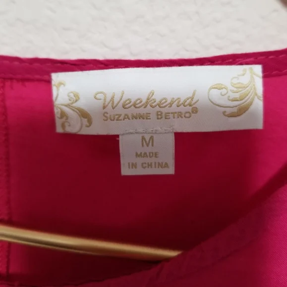 Suzanne Betro Weekend-Fuscia Top - Picture 2 of 3